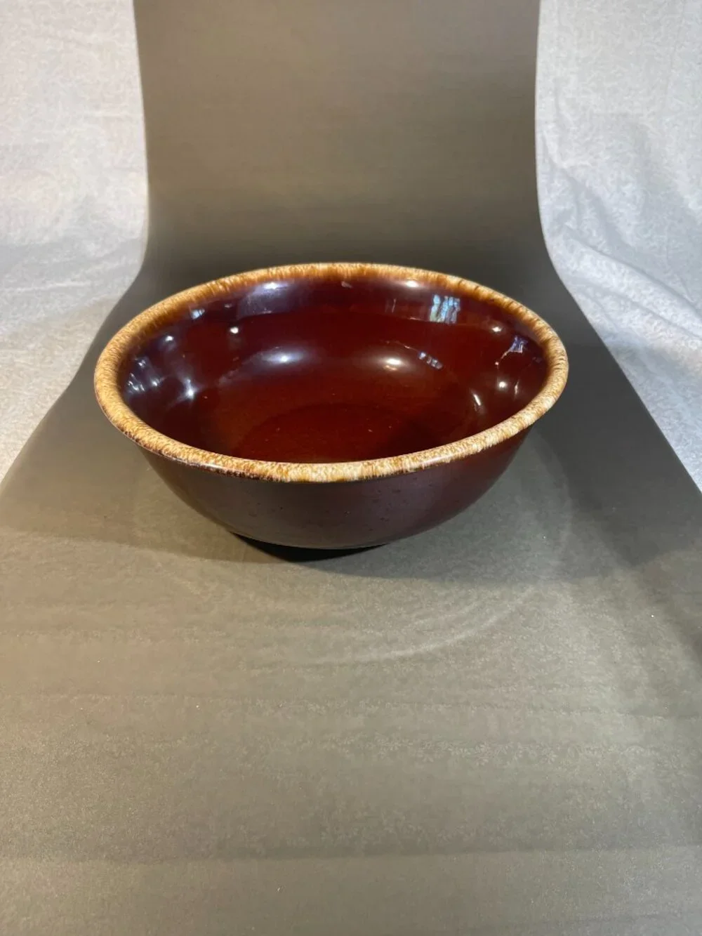 Vintage Hull Serving Dish Bowl Oval Brown Drip Oven Proof 10” (inv #832)
